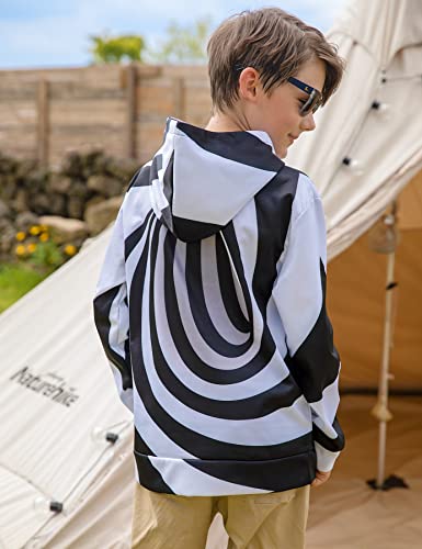 Kids Boys Girls Size 12 13 14 Cool Black And White Circles Hoodys For Children Illusive Graphics Fashion Lightweight Crewneck Hoodies Pullover Sweater Shirts With Pockets School Autumn Jackets Clothes #TOP2