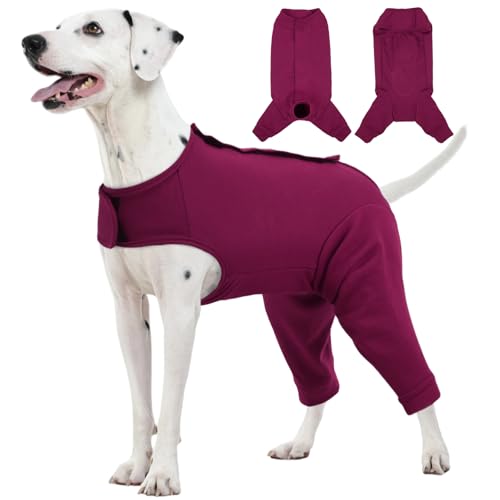 Kuoser Dog Surgery Suit for Back Legs, Dog Rear Leg Sleeve to Stop Licking, Female Spay Recovery Suit for Dogs After Surgery, Pet Puppy Surgical Onesie for Abdomen Wounds Skin Disease Large