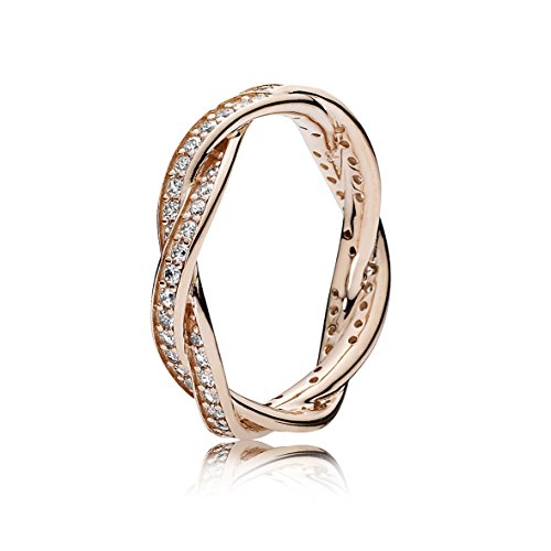 Bague tressée en oxyde de zirconium rose pour sublimer votre style