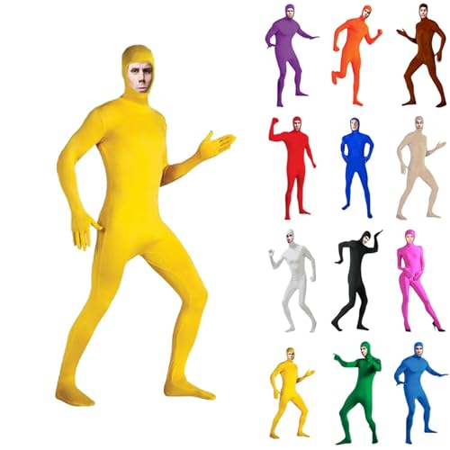 POIUIYQA Unisexe Cosplay Scène Performance Costume Couleur Unie Seconde Peau Costume Deguisement Combinaison Intégrale