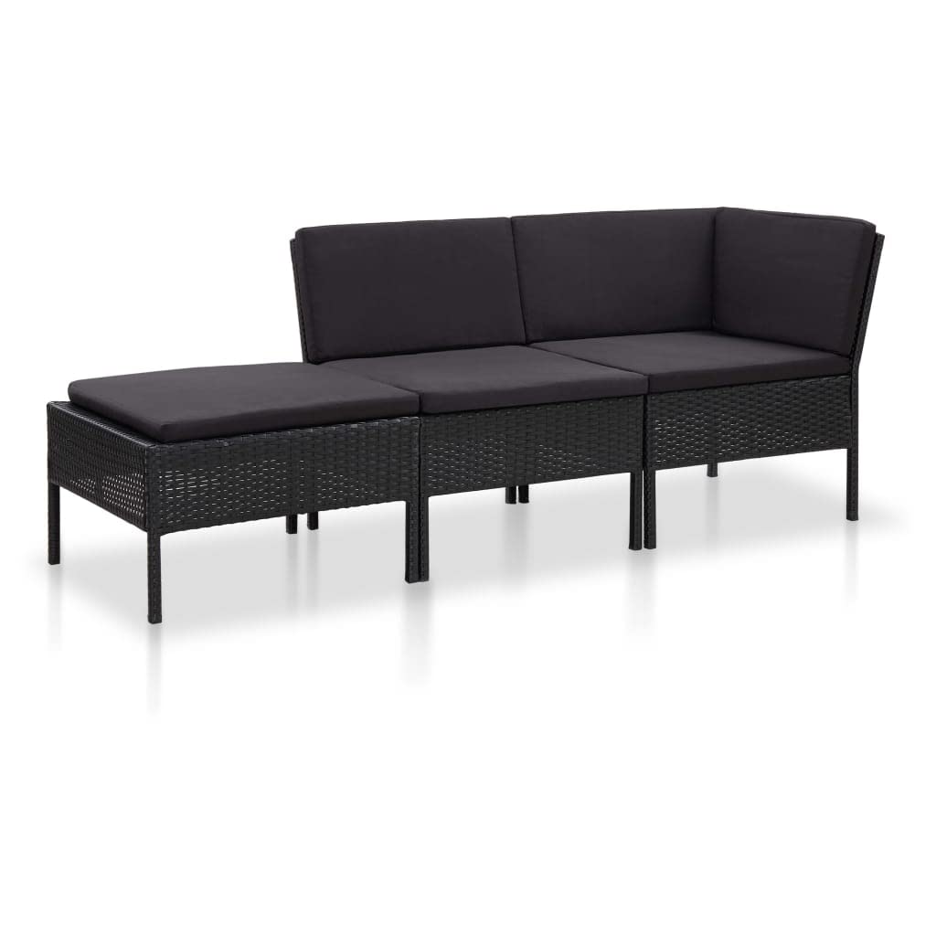 Salon de jardin en polyrotin noir pour créer un coin détente sur votre terrasse