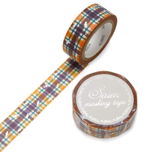 Miniatura 1 de (Kamiiso) SAIEN UR-3067 Halloween Check Masking Tape, 0.6 inches (15 mm) x 26.4 ft (7 m)