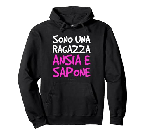 Felpe Donna con Cappuccio Divertenti Ragazza Ansia E Sapone Felpa