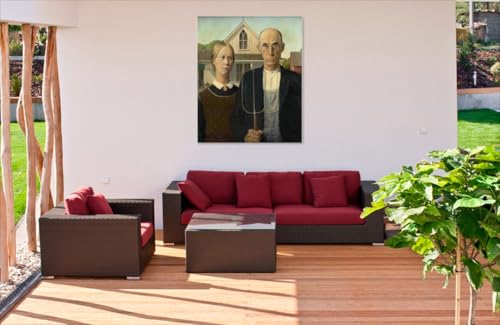 American Gothic de Grant Wood Toile roulée grand format ARTICULOZY