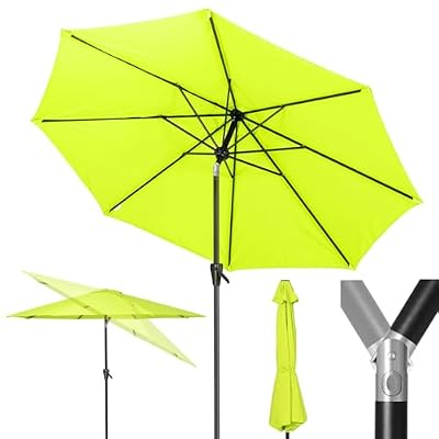 Tempera 10ft Patio Market Outdoor Table Umbrella with Push Button Tilt and Crank,Large Sun Umbrella with Sturdy Pole&Fade Resistant Canopy,Easy to Set,Apple Green