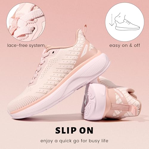 Image of Wondamo Women's Walking Shoes Slip On (Runs Large: Order Size Down) Comfortable Rebound Running Tennis Shoes Lightweight Breathable Non Slip Supportive Casual Athletic Fashion Sneakers