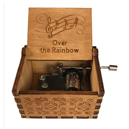 Image of Zesta Above 2 Months Wooden Hand Cranked Collectable Engraved Music Box (Over The Raibow)