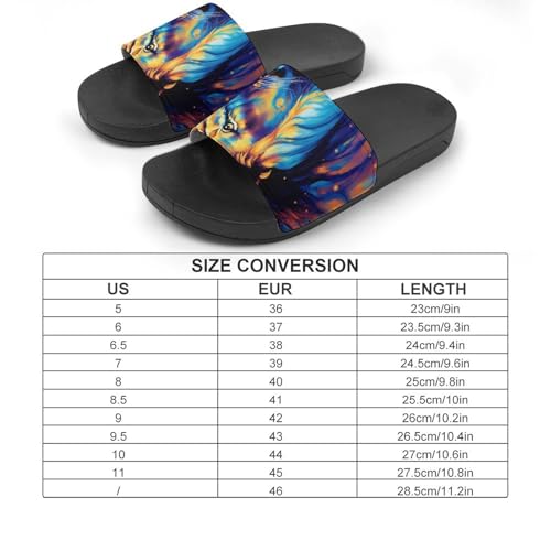 Blue Universe Lion Glaxy Funny House Sandals Non Slip Shower Slippers Quick Drying Bathroom Shoes for Women Men2