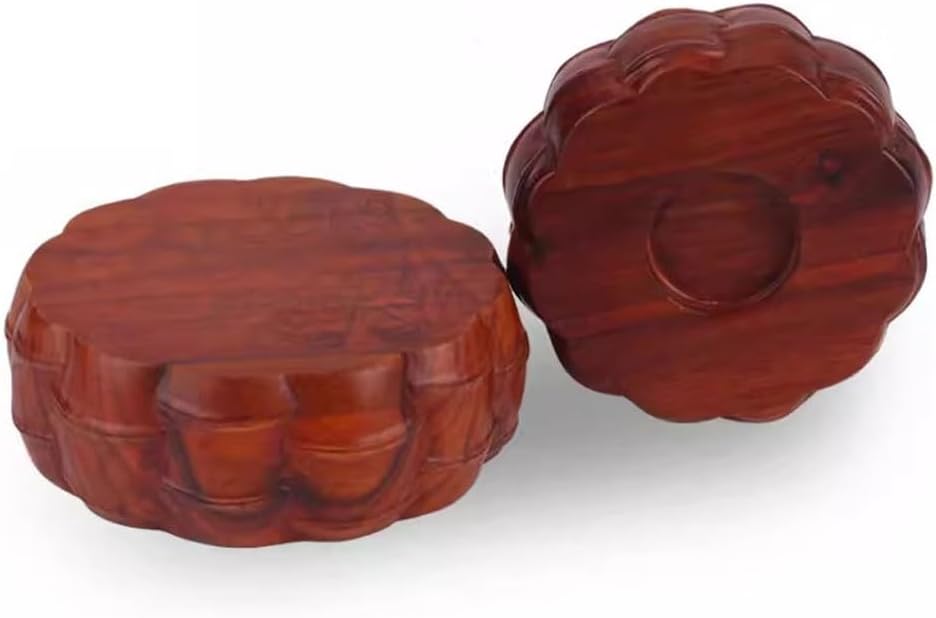 Bonsai Pedestal Vase Pedestal Stands Lotus Base Solid Wood Round Guanyin Base Teapot Buddha Statue Ornaments Bracket Entrance Ornaments Base Planter Stand Plant Holder(A,Medium)