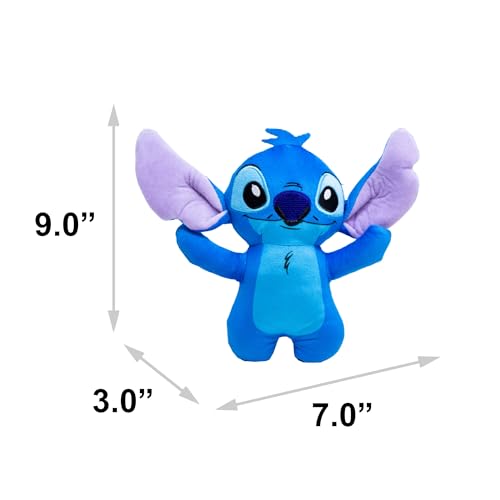 Buckle-Down Disney Dog Toy, Lilo and Stitch Stitch Braços para cima, corpo inteiro, pose em pé, brin