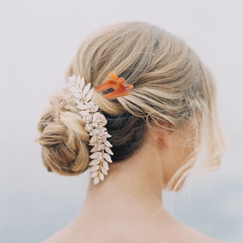 Frcolor French Hair Pins U Shaped Hair Pins French Hair Fork Bow Hair Sticks For Women Girls Hairstyle Accessories Orange - Image 4