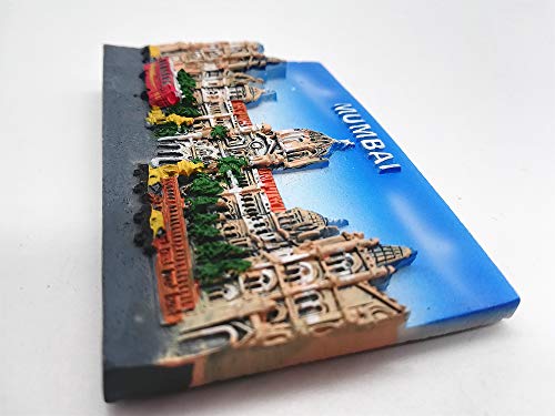 Imán decorativo redondo 3D Mumbai India para nevera miniatura 4