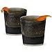 Host 2560 Old Fashioned Insulated Plastic Scotch Tumblers, 9 oz, Smoke Whiskey Glass-Set of 2