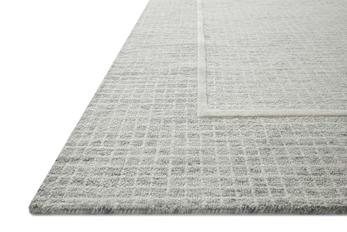 Image of Loloi Chris Loves Julia Briggs Mist /Ivory 9'-3 inch x 13' Area Rug | BRG-01 Approx. 9x13 Blue Living room Dining room Bedroom, Minimalist, Muted, Hand-Tufted, Area Rug