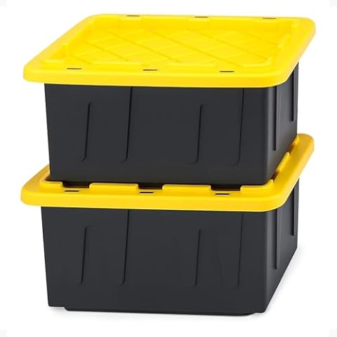 HOMZ 2-Pack 15-Gallon Heavy Duty Storage Bins Cover