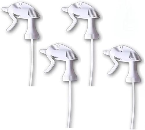 4-Pack Spray Bottle Nozzle compatible with Zep, Heavy-Duty Trigger Sprayer for 32oz Bottles, High-Output Adjustable Nozzle for Home & Industrial Use (45mm) (Neck Size - 45/400)