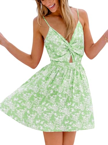 CUPSHE Women's Mini Dresses V Neck Sleeveless Ditsy Floral Twisted