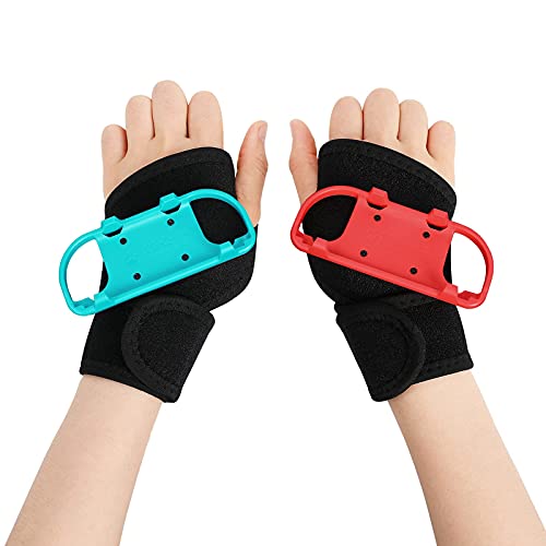 inRobert Armband for Nintendo Switch Joy-con Controller, kompatibel mit Just Dance 2025 2024 2023 2022 2021 2020, 2-teiliges verstellbares, klebriges Armband, passend for Erwachsene (rot und blau)
