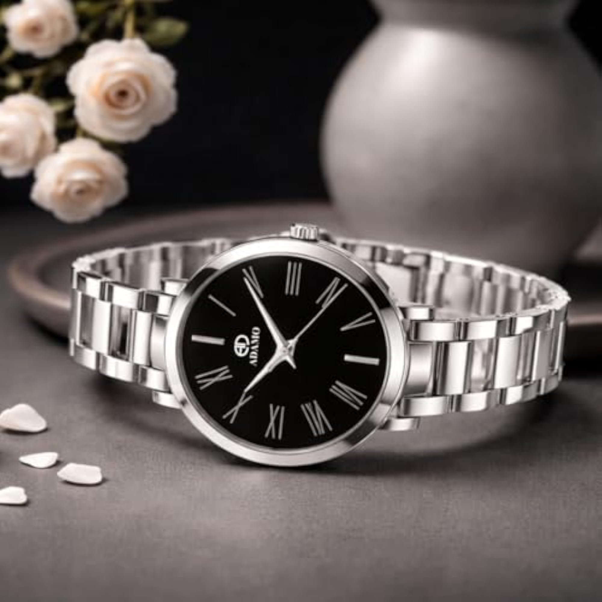 Unisex Analog Watch with Black Dial and Colored Strap