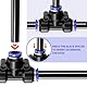 Bwintech 12 Stück 12mm 3 Wege T Stück, pneumatische Steckverbindung, 3 Wege Kunststoff Schnellverschluss, PE Luftleitungsadapter