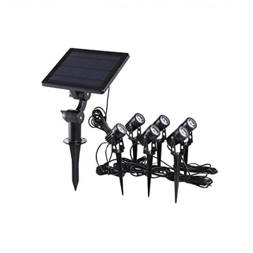 ADKINC 6 huvuden solstrålkastare LED vägglampa landskap belysning, solcell gårdslampor utomhus, pack solstrålkastare, automatisk på/av, nya uppgraderade sollampor med vidvinkelbelysning, 2-i-1 vattenpr