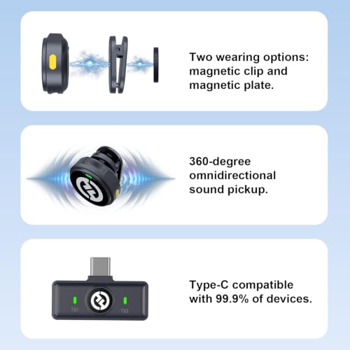 Image of Hollyland Lark M2 Ver3.5 Type-C Wireless Microphone for iPhone 15 /16 /17,Androids, Laptop, DJI Pocket3 /4 1000ft Range, Hi-Fi Audio, with Advanced Ai Noise Cancelling, 30h Use, Video Recording