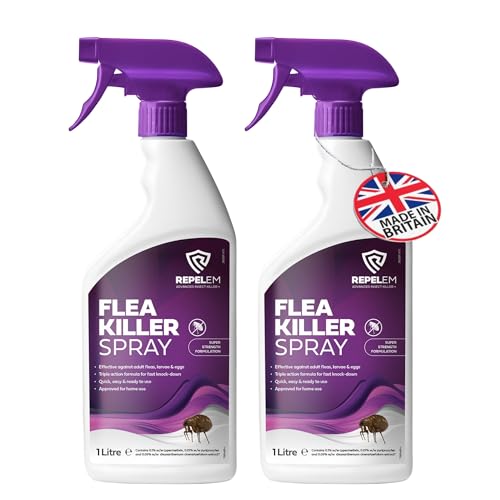 REPELEM Flea Sprays for The Home - Professional Strength, Household Spray, Killer for Home, Kills Fleas, Larvae & Eggs (2L Flea Spray) option