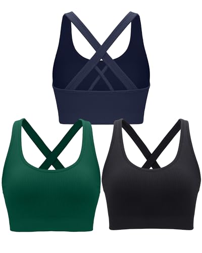 Image of RUNNING GIRL Sports Bras for Women,Seamless Strappy Sports Bra High Support Crisscross Back with Removable Pads