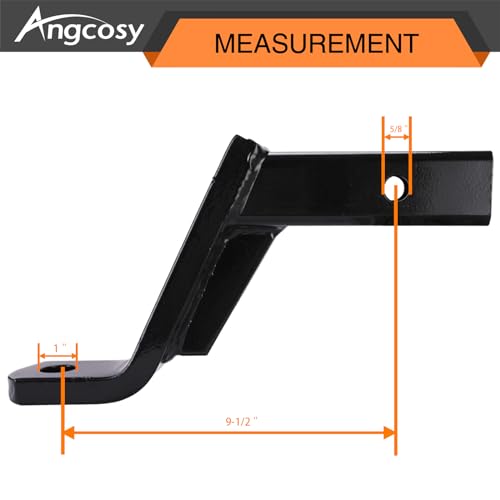 Angcosy Trailer Hitch Mount, Durable Steel Construction, Fits 2-Inch Receiver, 5,000 lbs Towing Capacity, 6\" Drop, 4-3/4\" Rise