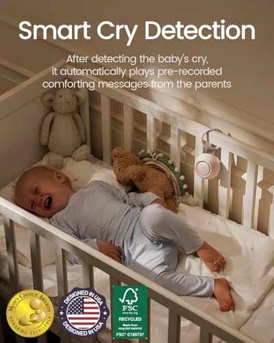 Image of CHICWAY Portable Sound Machine with AI Cry Detection for Baby Adult, Pink | 2026 Mom's Choice Awards, 18 Soothing Sound, Bluetooth Rechargeable White Noise Machine for Home Office, Nursery Light