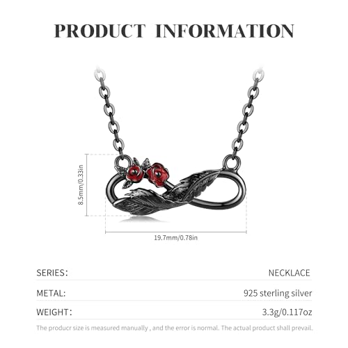 Collier croix noire argent 925 anti-allergie avec plume rose pour peau sensible