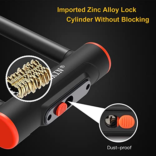 Intekin 16Mm U Lock For Bicycle Heavy Duty With 3 Keys For Road/ Mountain Bikes #TOP2