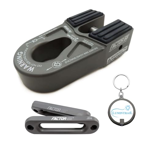 FlatLink E Shackle Mount Winch Recovery Closed System Towing Bundle with a Hawse 1.0