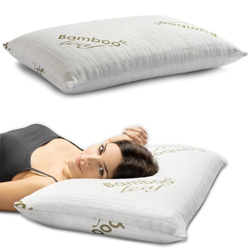 Flowen Oreiller Memorie Forme Coussin Ergonomique Cervical Idéal pour Le Soutien du Cou et de la Tête Orthopédique Anti Ronflement Anti Acarien Hypoallergénique Taie d'oreiller Bamboo Lavable
