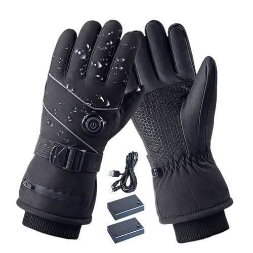 Helfinger Guantes calefactores eléctricos - Sistema de guantes ajustables profesionales de 3 modos, kit de engranajes de calentador de manos con pantalla táctil central | Para viajes, trabajo, esquí