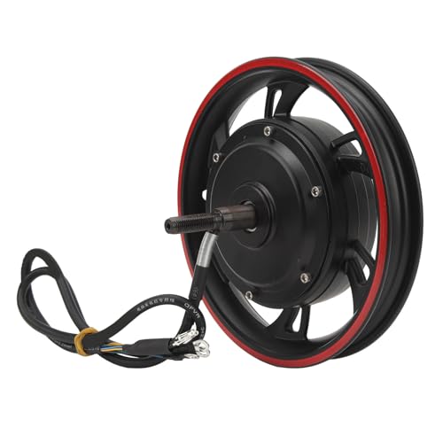 12in High Speed Brushless Gear Hub Motor 48v 72v 500 to 1500W DC Disc Brake Motor for Electric Motorcycle Bike Scooter Upgrade The Performance and Speed of Your Electric Vehicle
