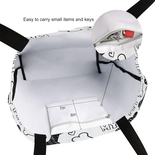 I Love My Pet Dog Bone Cute Canvas Tote Bag for Women with Zipper Pocket Reusable Grocery Shopping Bags Large Travel Shoulder Bag Handbag Bags3