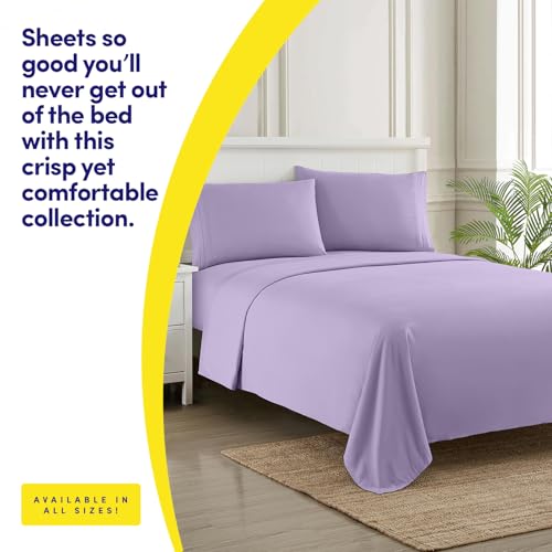 Image of 1500 Supreme Collection Full Sheet Sets Lavender - Luxury Hotel Bed Sheets and Pillowcase Set for Full Mattress - Extra Soft, Elastic Corner Straps, Deep Pocket Sheets, Full Lavender