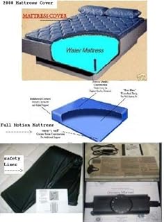 Free Flow Waterbed Mattress with Bamboo Zipper Mattress Cover, Heater & Stand Up Liner
