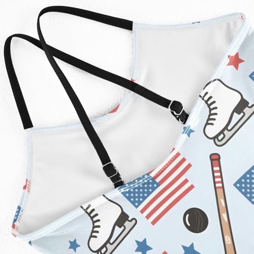 Girls Swimsuit Skates Flag Pattern One Piece Swimwear4