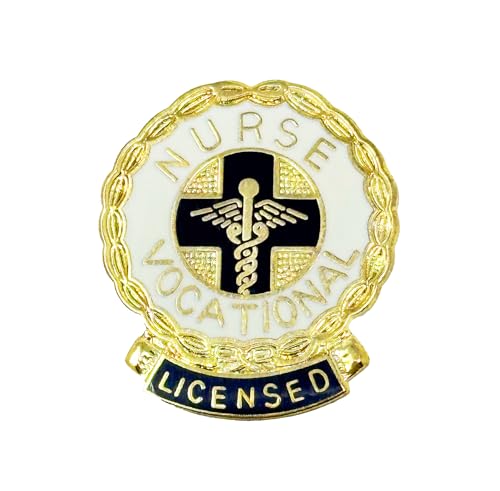 Elite Medical Instruments LVN Licensed Vocational Nurse Emblem Pin - Round (Licensed Wreath Edge)