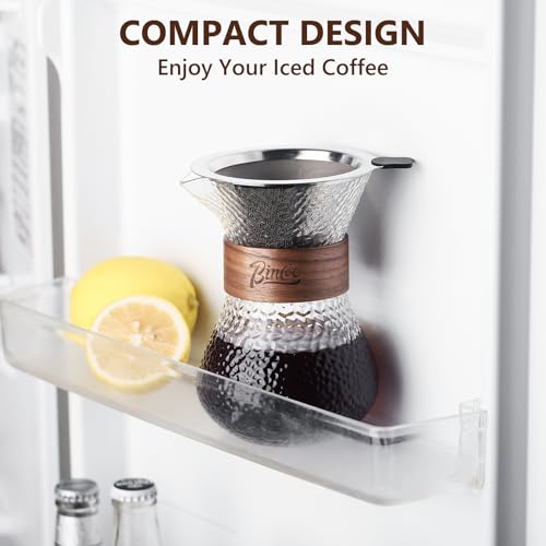 Bincoo Conjunto de cafeteira de gotejamento de vidro com filtro permanente, pote de gotejamento de c