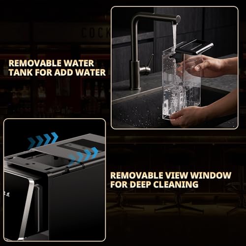 Image of Cowsar 2-in-1 Countertop Ice Maker Machine with Water Dispenser, Black