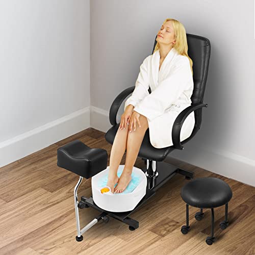 Happybuy Hydraulic Lift Adjustable Spa Pedicure Unit With Easy-Clean Bubble Massage Footbath Black #TOP7