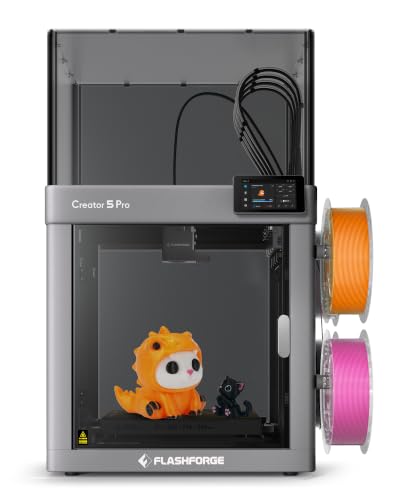 Image of FLASHFORGE Creator 5 Pro Multi-Color 3D Printer,4-Toolheads,Fully Enclosed