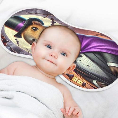 Capybara Halloween Bats Baby Burp Cloths Muslin Soft Burp Cloth Rags Cotton Burp Clothes Absorbent for Girl Unisex Boy Newborn 1 Pack 22x11 Inches4