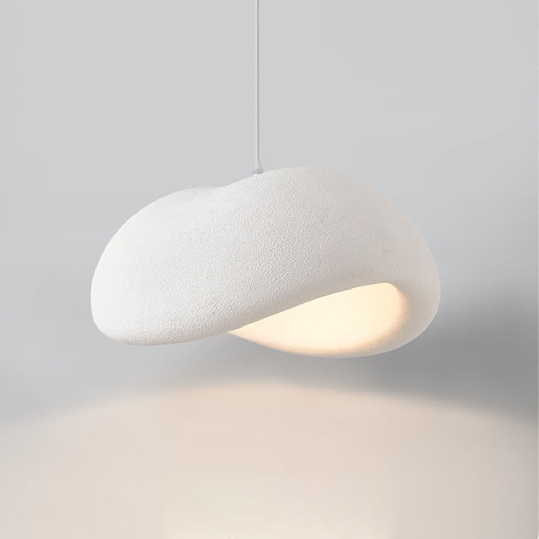 Wabi-Sabi Lámpara Colgante Blanco E27 Lámpara De Mesa De Comedor Altura Ajustable Estilo Japonés Lámpara De Araña Moderna Para Comedor Dormitorio Sala De Estar Cocina Cafetería(60cm)