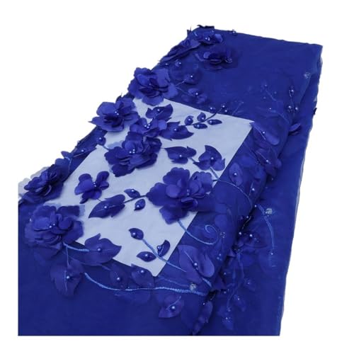 Tissu appliqué 3D perlé haut de gamme pour voile de mariage et robes