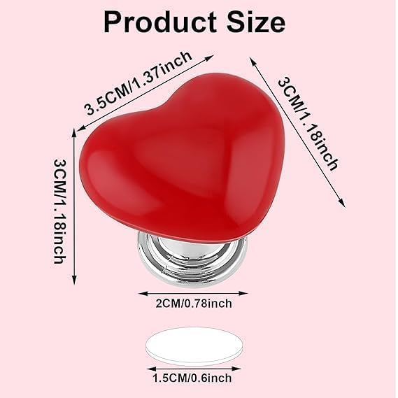 ZURITY ATETO Love Heart Shaped Toilet Tank Button, Aid Handle Helper Toilet Button Top Handle Water Tank Auxiliary Tool, (4 pcs) 4