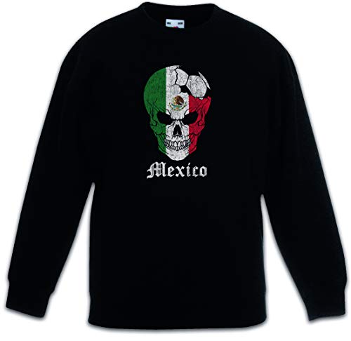 Sweat-shirt Mexico Football Skull noir pour garçon et fille style pullover